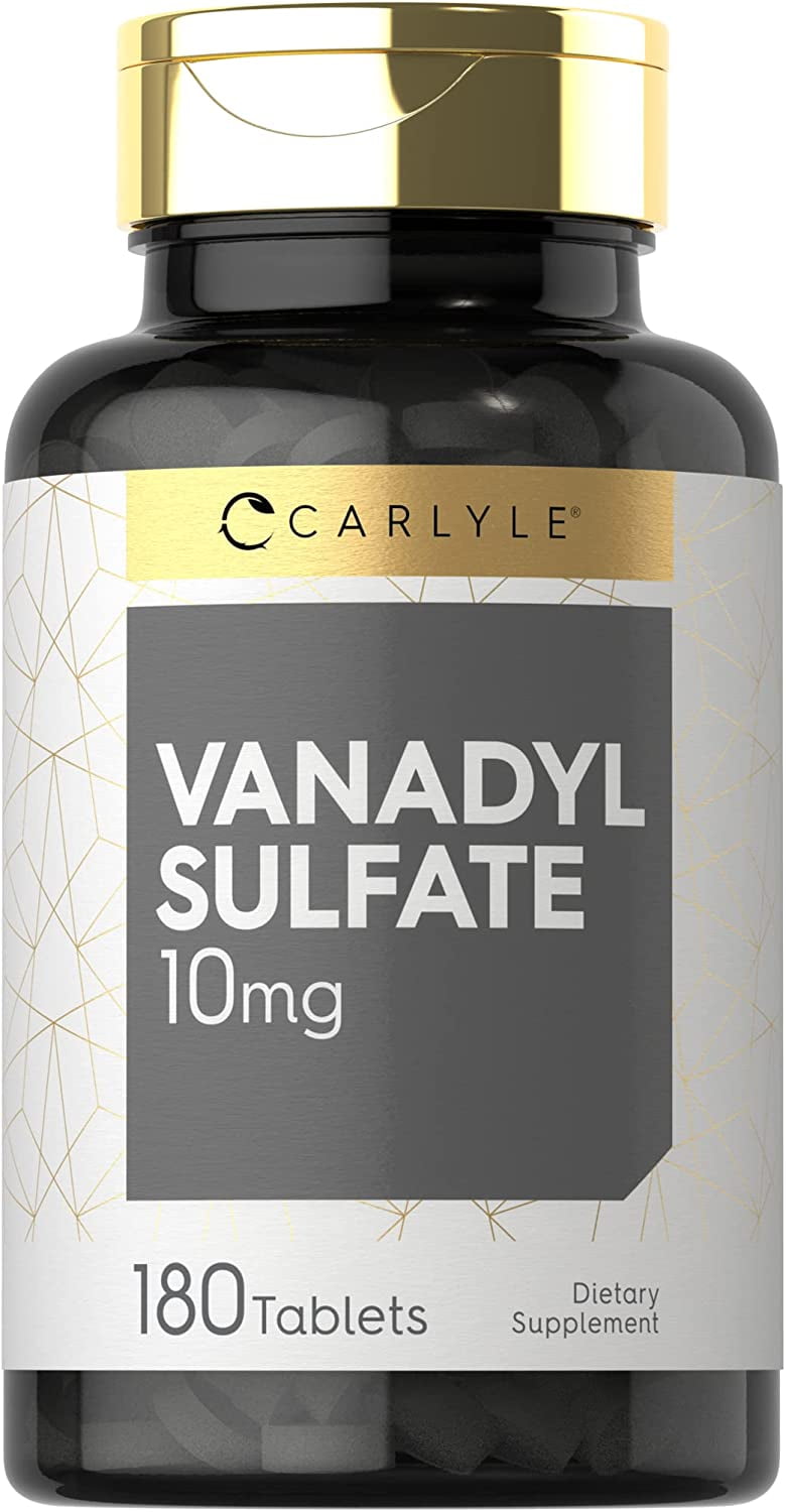 Vanadyl Sulfate 10mg | 180 Tablet | With Chromium Picolinate | Vegetarian | By Carlyle