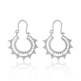 thumbnail image 1 of Vanbelle Sterling Silver Jewelry Crescent Bali Hoop Earrings with Rhodium Plating and High Polished for Women, 1 of 6