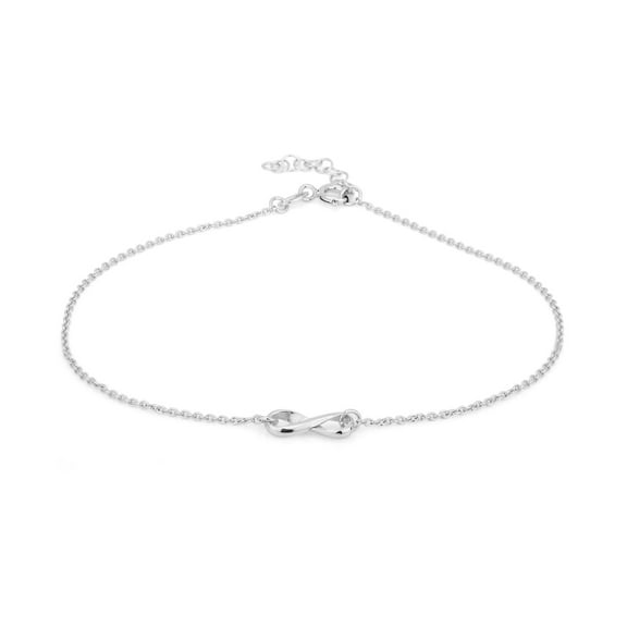 Vanbelle Sterling Silver Jewelry Infinity Charm Love Theme Anklet with Rhodium Plating for Women