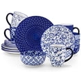 thumbnail image 1 of MALACASA 16 Piece Dinnerware Set for 4, Hand Painted Blue and White Porcelain Dish Set, Plates and Bowls Sets Safe for Dishwasher, Dish with Cups, 1 of 12