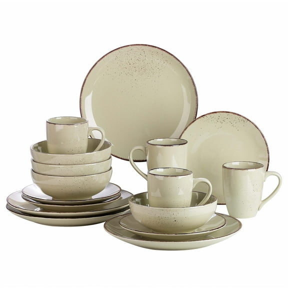Vancasso 16-Piece Dinnerware Sets, Stoneware Dinner Set for 4, Beige