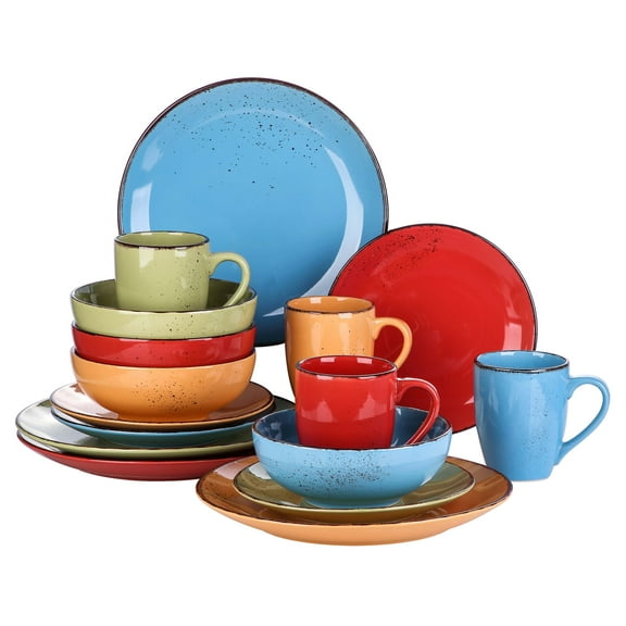 Vancasso 16-Piece Dinnerware Sets, Stoneware Dinner Set for 4, Colourful