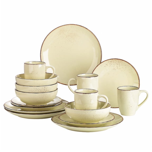 Vancasso 16-Piece Dinnerware Sets, Stoneware Dinner Set for 4, Cream