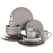 Vancasso 16-Piece Dinnerware Sets, Stoneware Dinner Set for 4, Grey