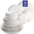 thumbnail image 1 of Vancasso 16 Pcs Dinnerware Sets, Ceramic Plates and Bowls Sets for 4, Scratch Resistant Kitchen Dinner Set , Microwave & Dishwasher Safe, 1 of 6
