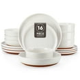thumbnail image 1 of Vancasso 16 Piece Dinnerware Sets, Sesame Glaze Design Set of Dishes, Dishwasher and Microwave Safe Dinner Set for 4, White, 1 of 8
