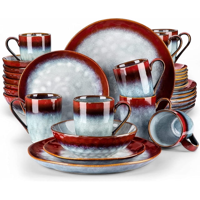 Ritzenhoff & Breker Jasper 8-Piece Dinner Set - 4 Pink Stoneware Plates & 4 Bowls For 4 People
