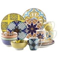 thumbnail image 1 of Vancasso Dinnerware Sets, Porcelain Dinner Set for 4, 16-Piece Round Moroccan Colourful, 1 of 8