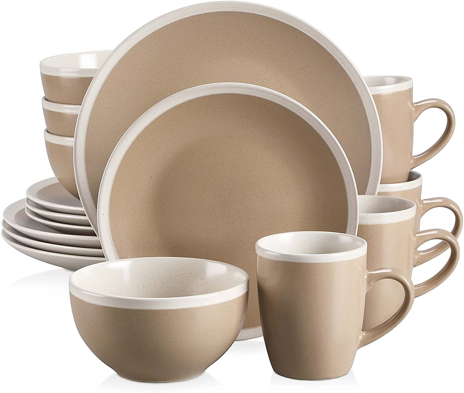 vancasso 16-Piece Pink Patterned Porcelain Mugs Cups Dinnerware