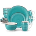 thumbnail image 1 of Vancasso 16 Pieces Dinnerware Sets for 4, Ceramic Plates and Bowls Sets, Scratch Resistant Dishes Set, Microwave & Dishwasher Safe, Turquoise, 1 of 8