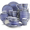 thumbnail image 1 of Vancasso, Series Mandala, 48 Piece Porcelain Dinnerware Set, Boho Blue Dinner Set, Service for 12, 1 of 5
