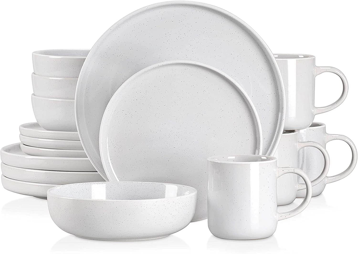 Vancasso, Series SESAM, 16-Piece Stoneware Dinnerware Sets, Light Grey ...