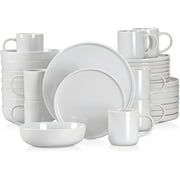 Vancasso, Series SESAM, 32-Piece Stoneware Dinnerware Sets, Light Grey Dinner Set, Service for 8