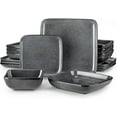 thumbnail image 1 of Vancasso Stoneware Dinnerware Sets, 16 Piece Square Gray Dishes, Service for 4, Series Stern, 1 of 8