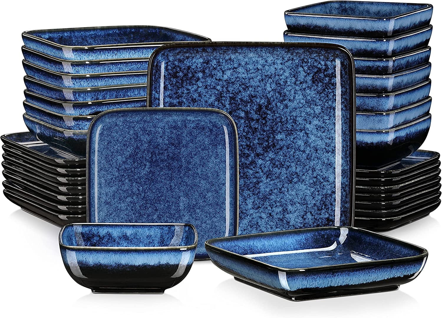 blue square dinner plates