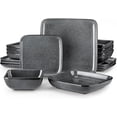 thumbnail image 1 of Vancasso Stoneware Dinnerware Sets, 32 Piece Square Gray Dishes, Service for 8, Series Stern, 1 of 8