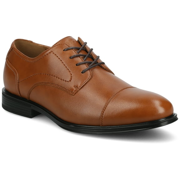 Vance Mens Alec Comfort Cap-toe Flexible Oxford Dress Shoe, Widths Available