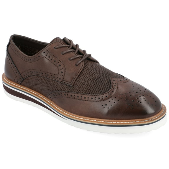 Vance Co. Mens Warrick Wide Width Tru Comfort Foam Wingtip Lace-up Derby Dress Shoe