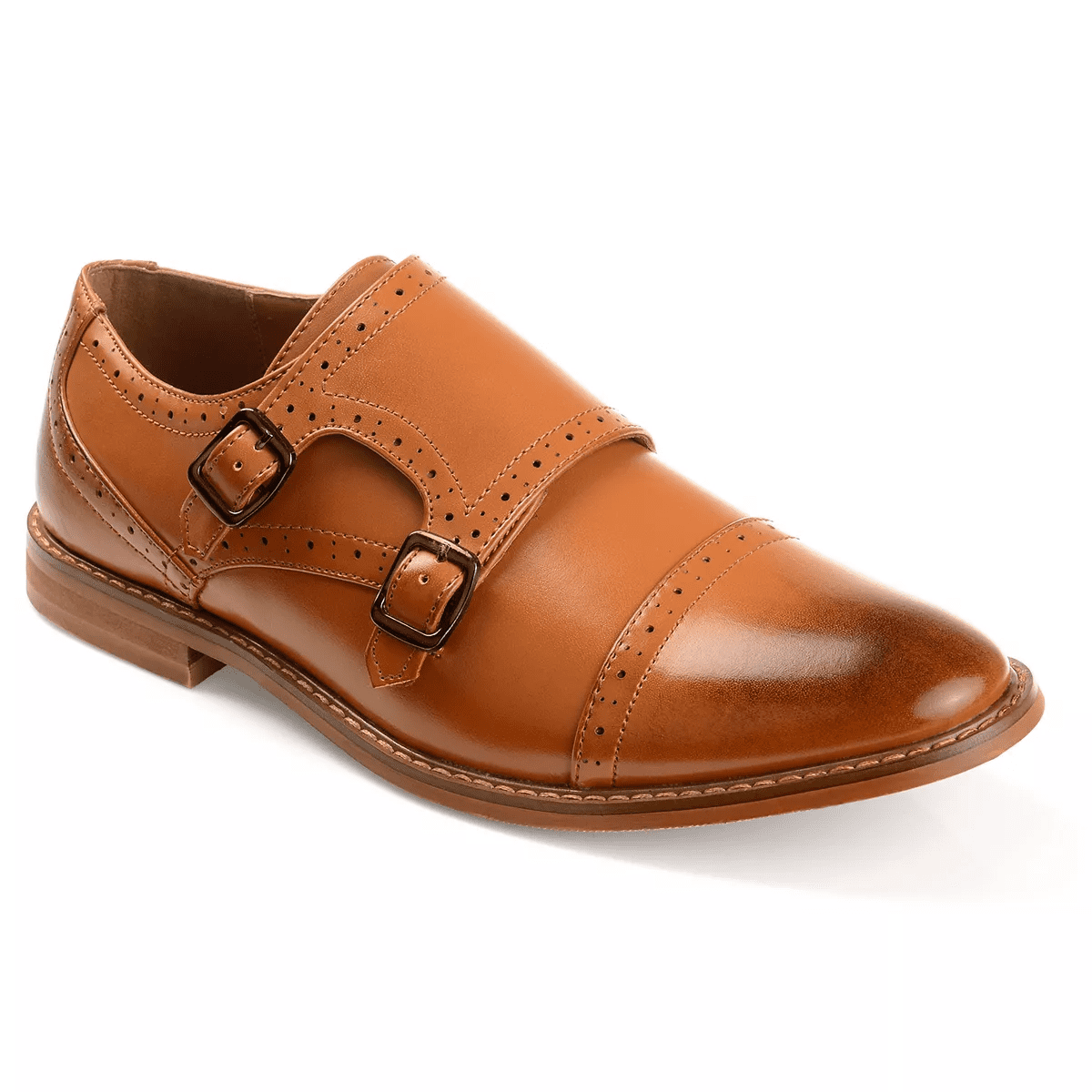Vance Co. Wayne Men's Monk Strap Dress Shoes Size 10 Brown