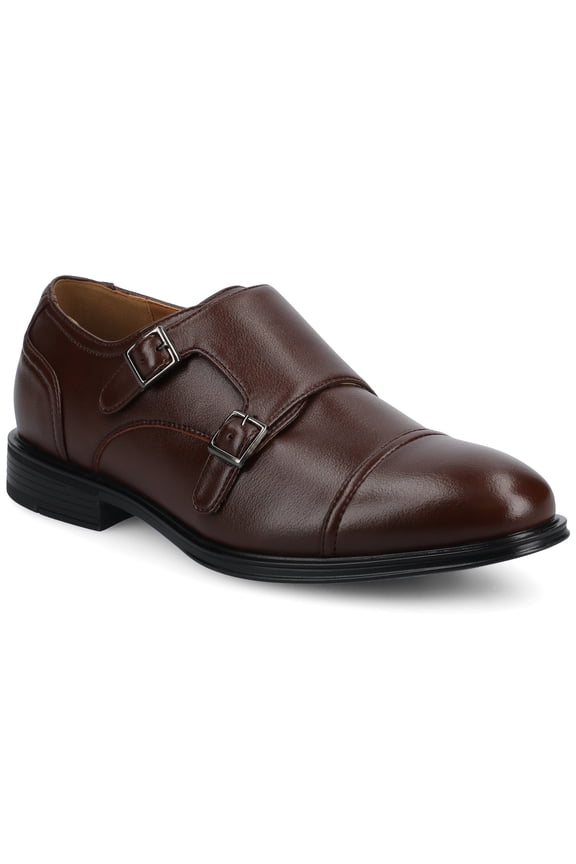 Vance Dillon Comfort Cap-toe Double Monk Strap Flexible Dress Shoe