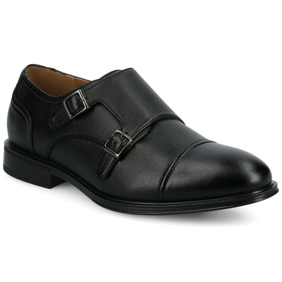 Vance Dillon Comfort Cap-toe Double Monk Strap Flexible Dress Shoe