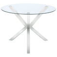 thumbnail image 1 of Vance Round 41-inch Glass Top Asterisk Dining Table Chrome, 1 of 4