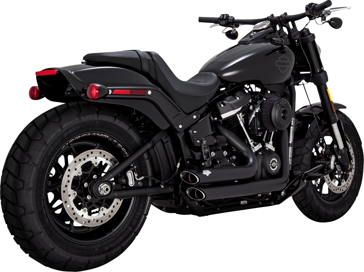 Vance & Hines Shortshots Staggered PCX Exhaust System, Matte Black, for Harley-Davidson Motorcycles