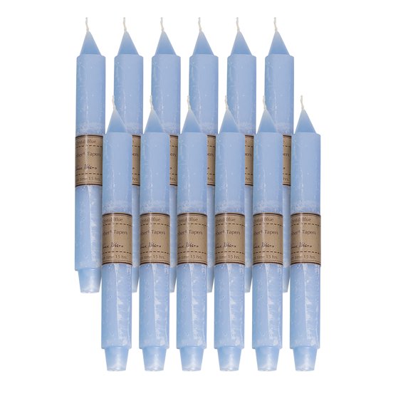 Vance Kitira 10" Crystal Blue Timber Trunk Taper - Set of 12