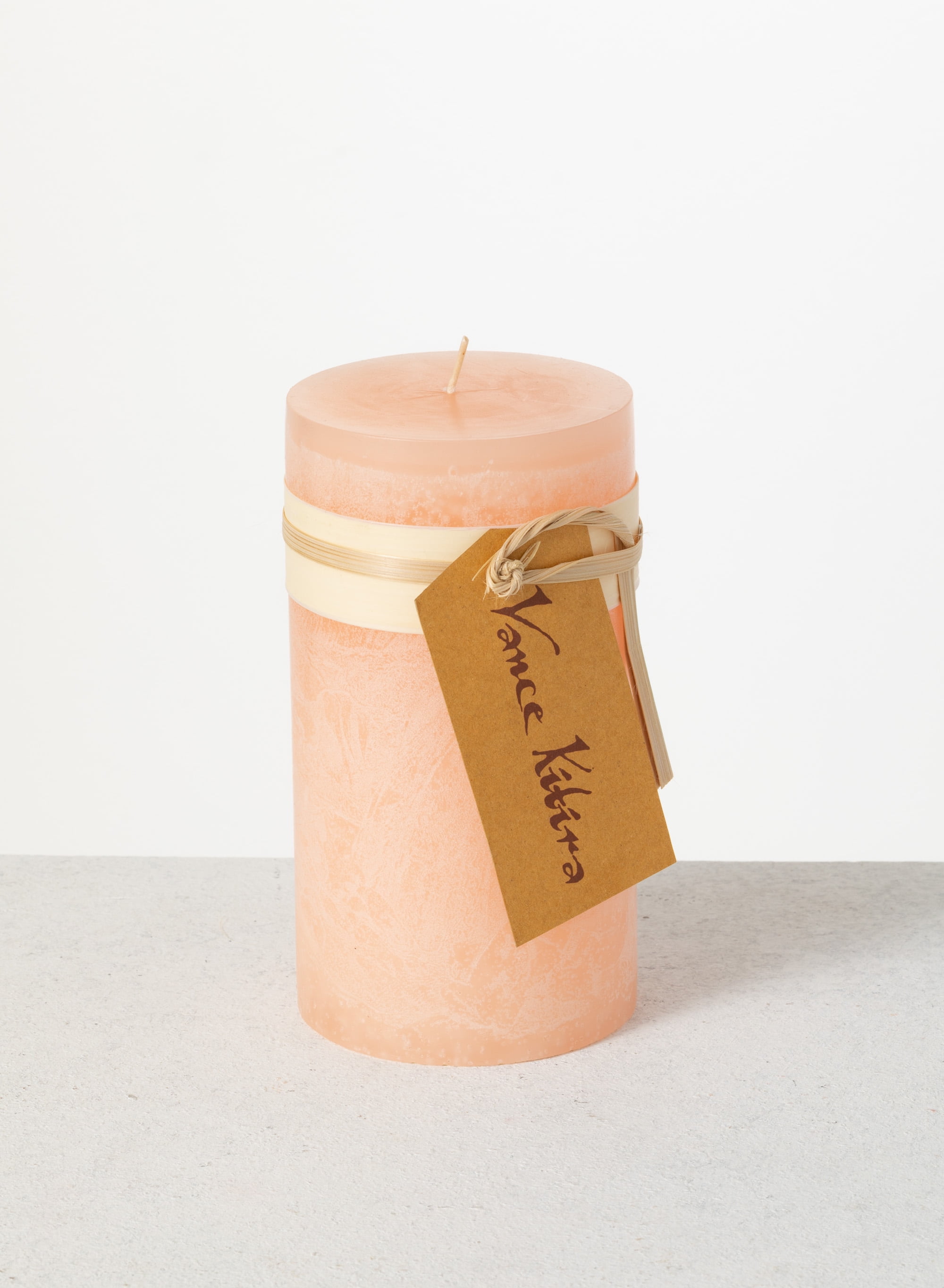 Vance Kitira 6" Pink Sand Timber Pillar Candle