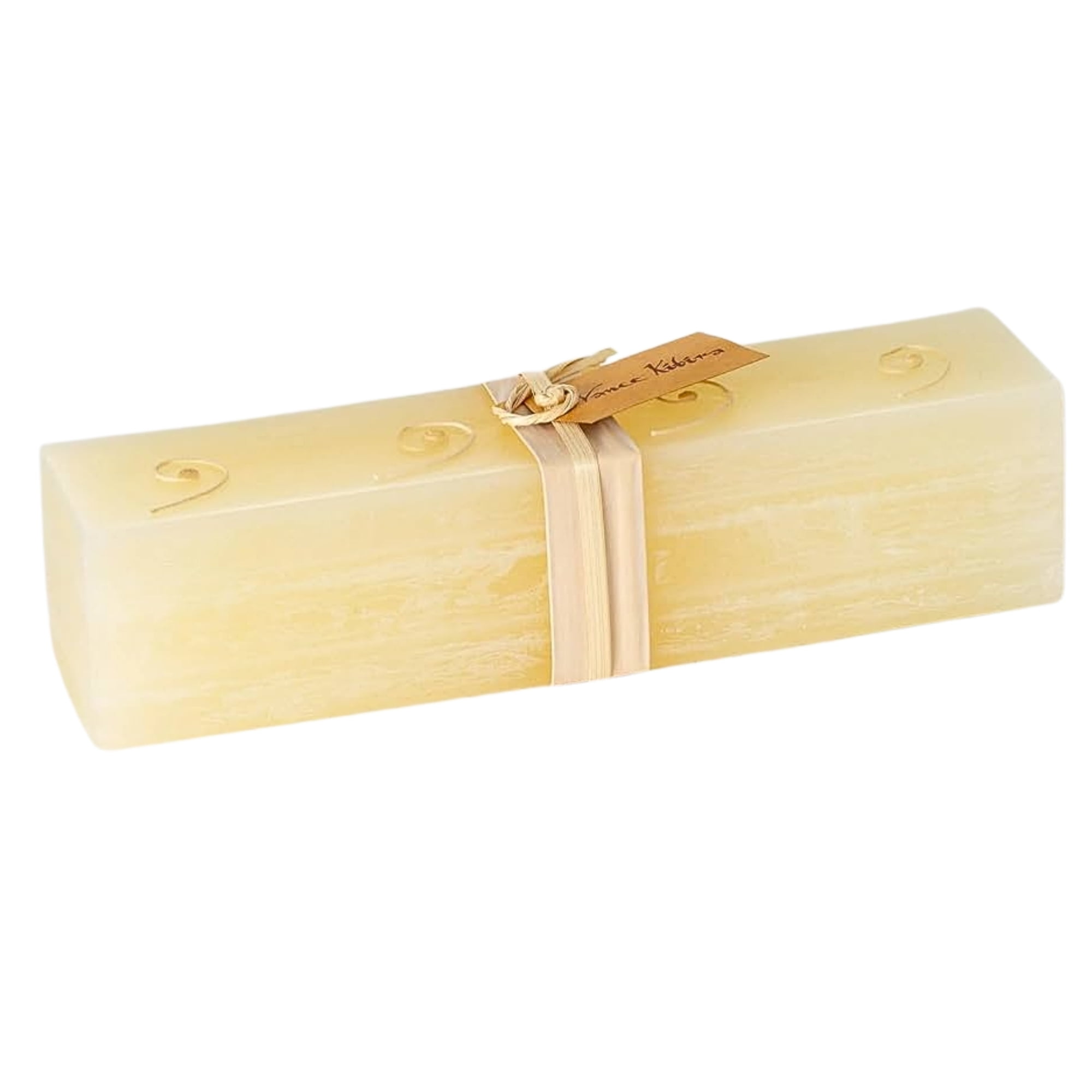 Vance Kitira Coconut Ice Layered Brick Decorative Candle, Unscented, 4 Wick, 12 inch, 45 Hours Burning Time, Smokeless Clean Burning, No Mess