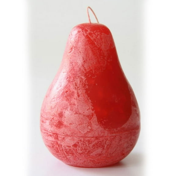 Vance Kitira  Cranberry Red Pear Shaped Timber Candle
