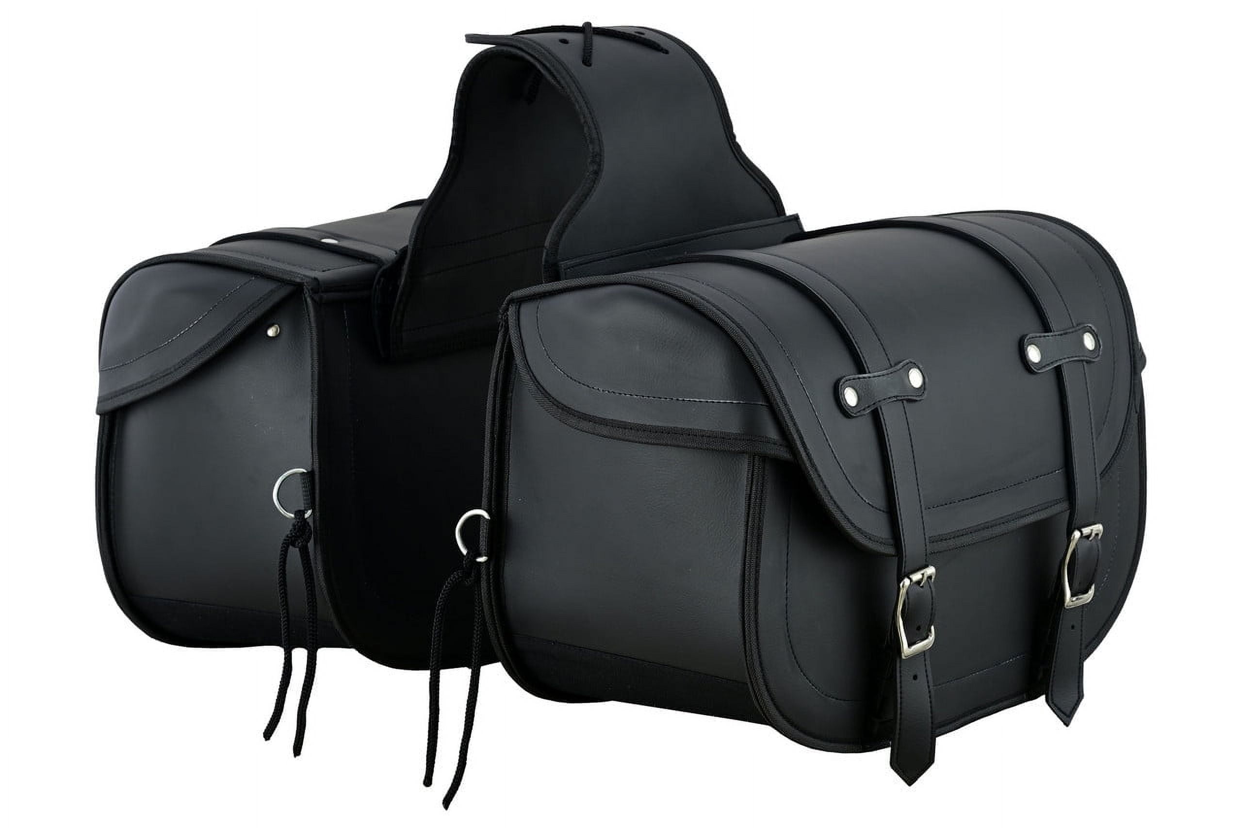 Vance Leather Touring Elite Plain Motorcycle Saddlebags 30L PVC Water-Resistant Compatible with Sportster Dyna Softail Touring Models Vstar Shadow Wide Glide
