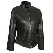 Vance Leathers 'Maya' Ladies Premium Soft Lightweight Black Fitted Motorcycle Leather Jacket