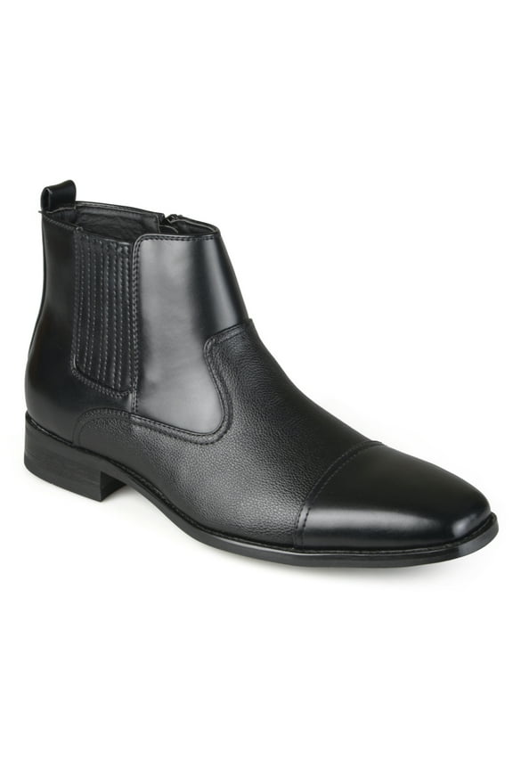 Vance Mens Alex Zip-up Cap Toe Dress Boot, Widths Available