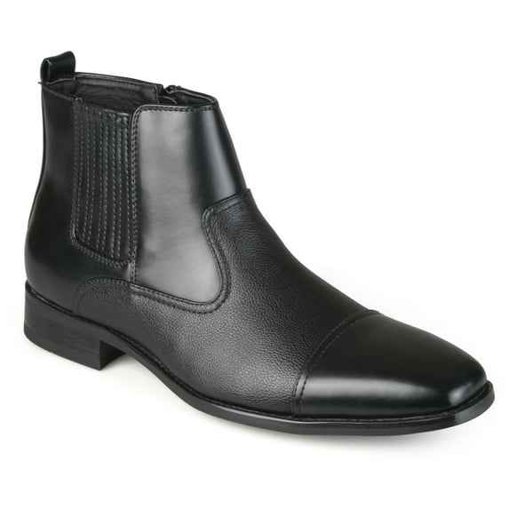 Vance Mens Alex Zip-up Cap Toe Dress Boot, Widths Available