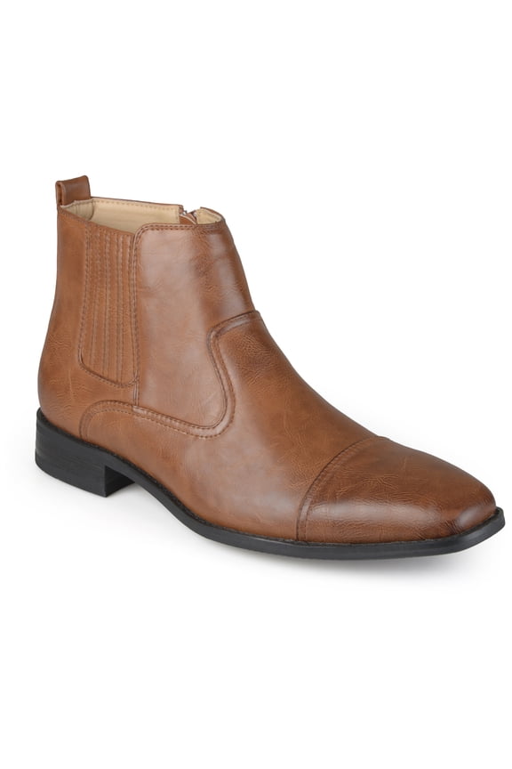 Vance Mens Alex Zip-up Cap Toe Dress Boot, Widths Available