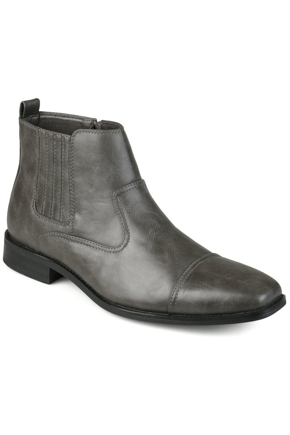 Vance Mens Alex Zip-up Cap Toe Dress Boot, Widths Available