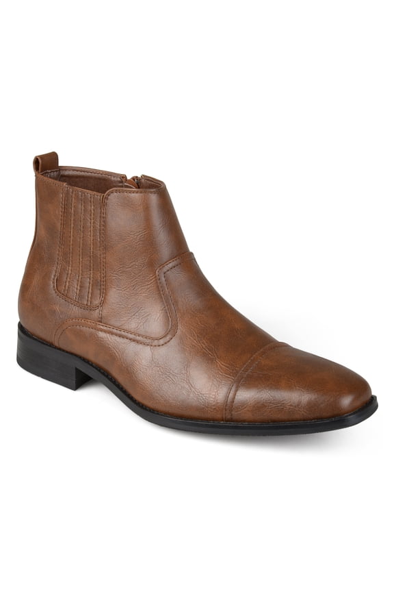 Vance Mens Alex Zip-up Cap Toe Dress Boot, Widths Available