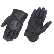 Vance Mens Black Gel Palm Riding Leather Gloves