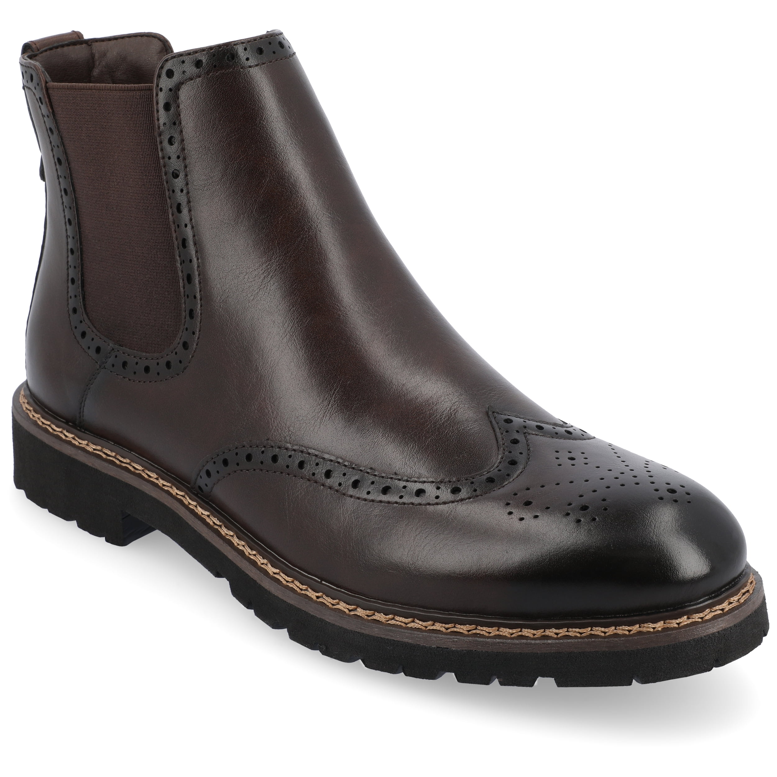 Rogue Men\'s Out Wingtip Slip-On Tan Size 11.5 Wingtip Boots | Cognac Tweed | Southern Gents main image 3
