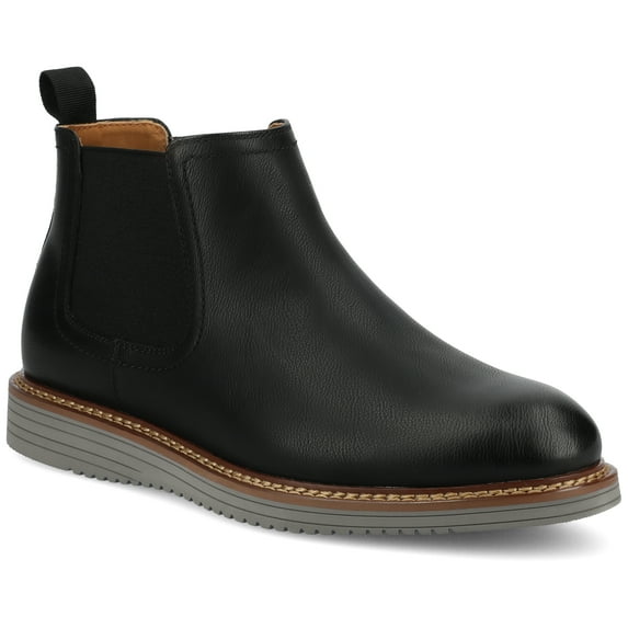 Vance Mens Salter Comfort Plain Toe Flexible Casual Chelsea Boot, Widths Available