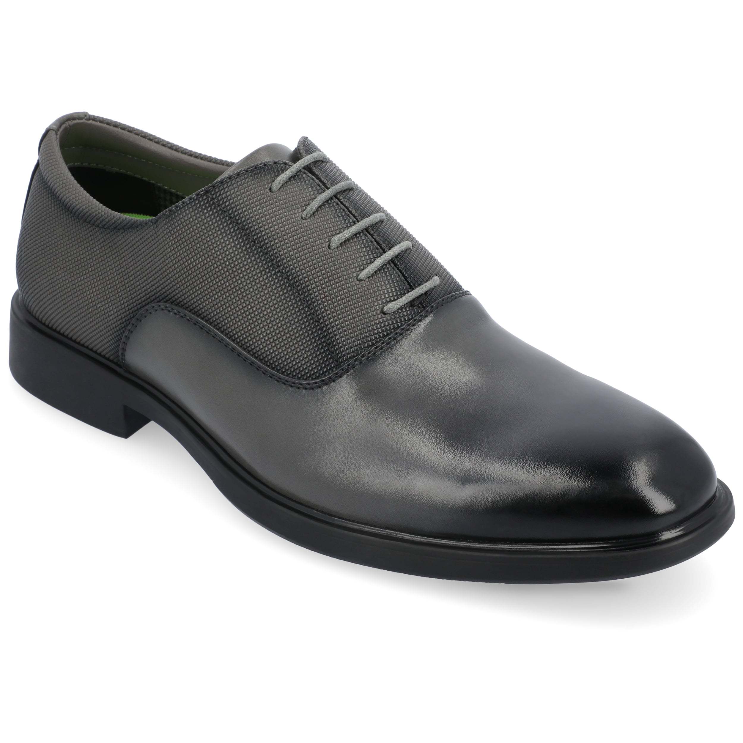 VANCE CO. Men\'s Black Faux Leather Vincent Plain Toe Lace-Up Oxfords SZ 8 Templeton Oxford Dress Shoe | Vance Footwear main image 3