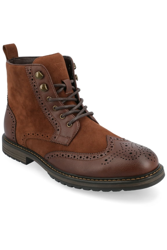 Vance Mens Virgil Wingtip Lace-up Ankle Boot