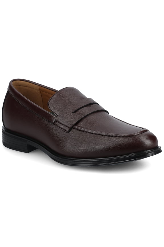 Vance Mens Phineas Comfort Slip-on Flexible Penny Loafer Dress Shoe, Widths Available
