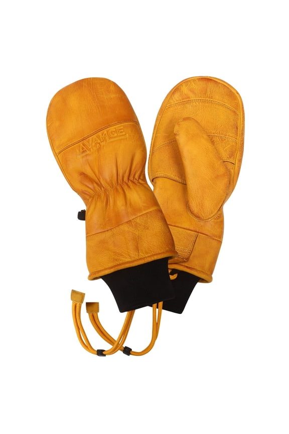 Vance Snow Goatskin Leather Waterproof Insulated Ski and Snowboard Mittens, Natural Tan