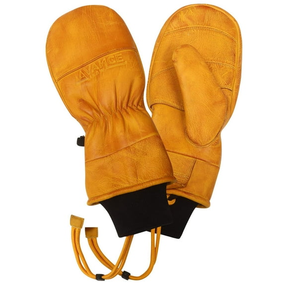 Vance Snow Goatskin Leather Waterproof Insulated Ski and Snowboard Mittens, Natural Tan