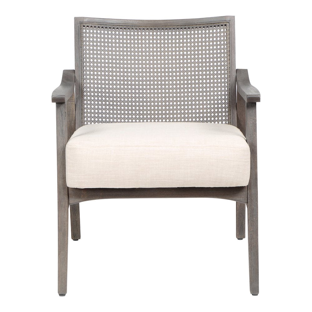 Furniture of America Averill Wood Cushioned Accent Chair in Gray Wash