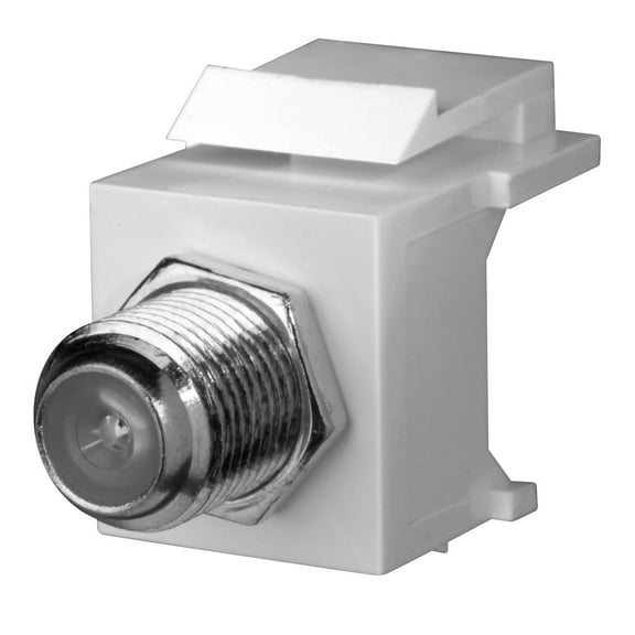 Vanco F81 Keystone Insert - 4 Pack - 1 X F Connector Female - Nickel-plated Connectors - White (820628)