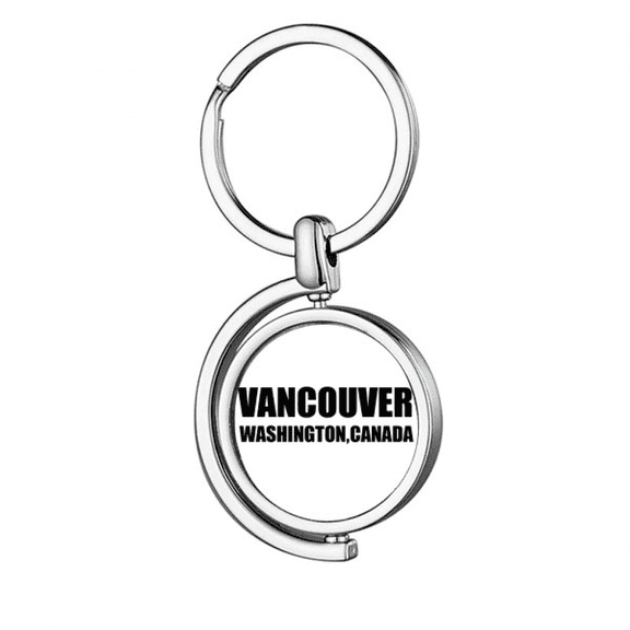 Vancouver Canada City Country Rotating Keychain Metal Keyring Holder