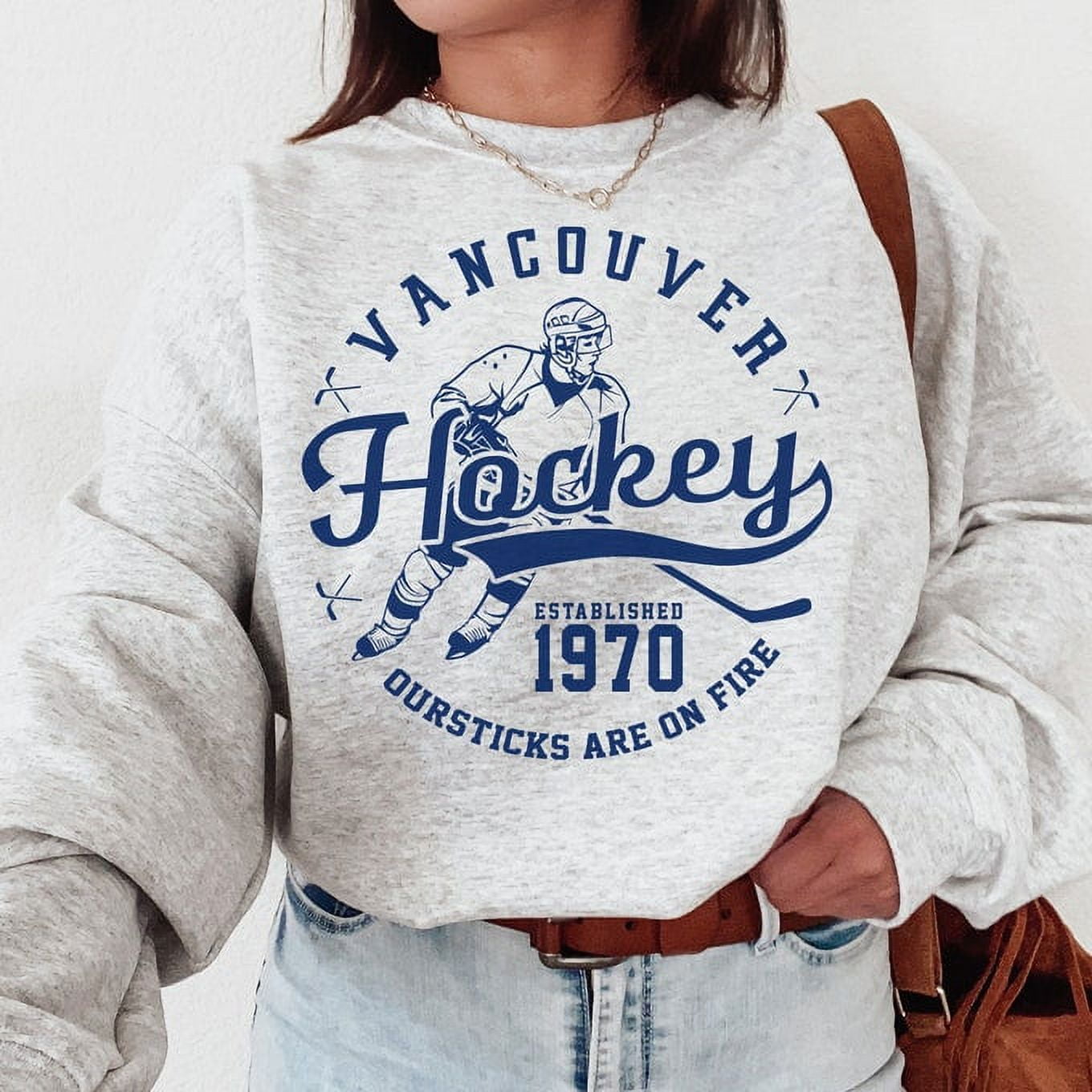 Vancouver Canuck Crewneck Sweatshirt , Vancouver EST 1970, Canucks